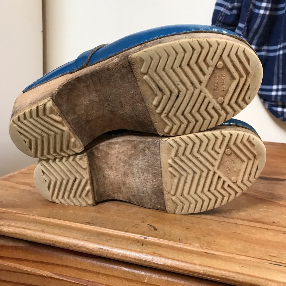 Sken Trefflin size 6 clogs. Shiny blue leather - Picture 10 of 10